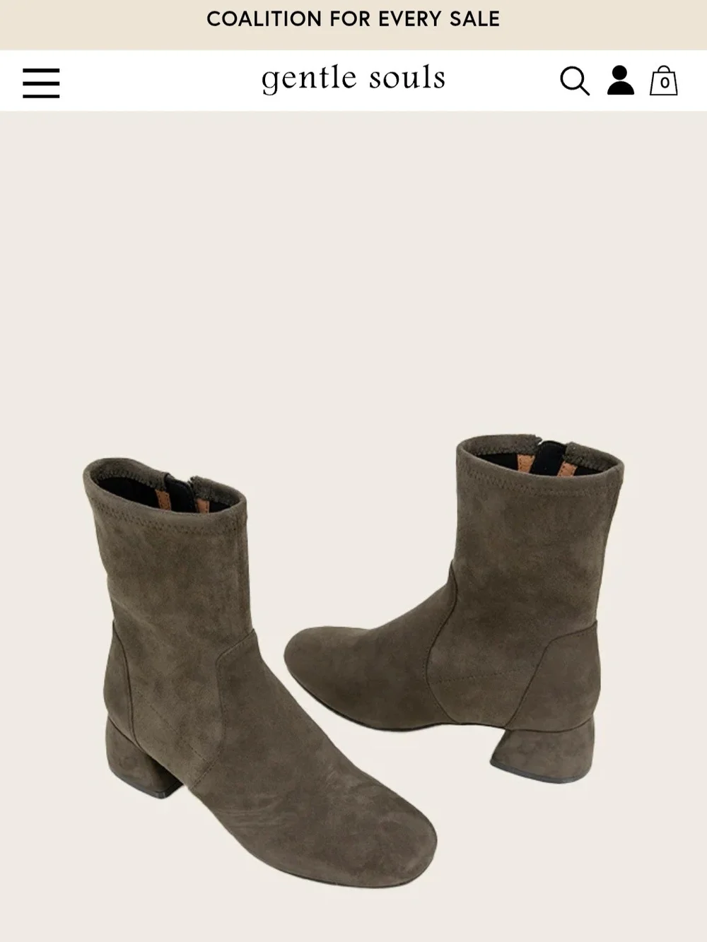 Women's Taupe Mid-Heel Ankle Boots. Emily Bootie